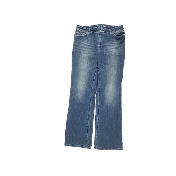 INC Bootleg Curvy Fit Women's size 10P Dark Wash Blue Denim Jeans - Picture 1 of 5